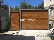 Ворота алютех с калиткой из сендвич панелей. ялта. ул басейная.